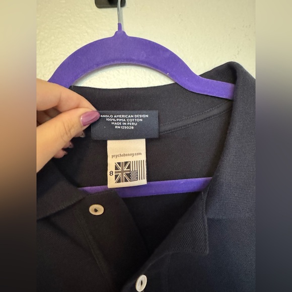 NEW Psycho Bunny Burlington Polo Mens Pima Cotton Navy Orange 8 XXL NWT - Picture 10 of 10